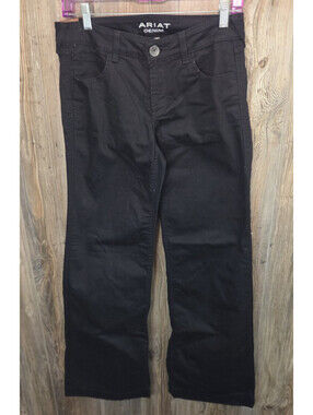 Ariat Trouser Black Denim Jeans Women Size 29R (29x32) Boot Cut Western Flare